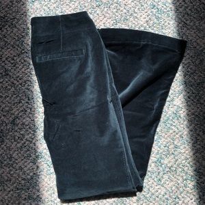 Free People Dark Green Crushed Velvet Bell Bottoms